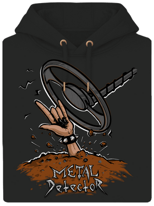 Metal detector unisex mikina premium Dark Black
