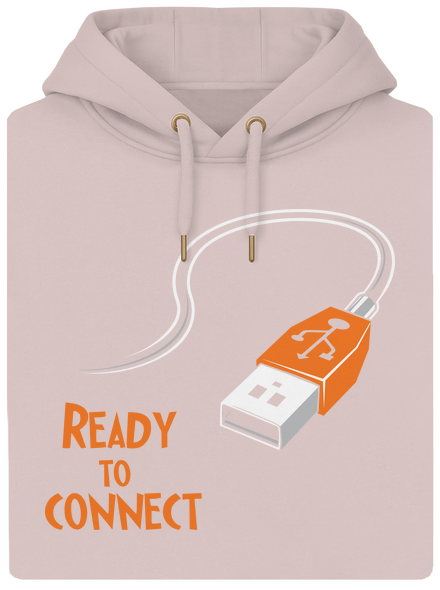 USB pripojenie unisex mikina premium Rose Chalk