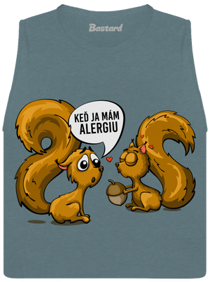 Alergická veverička dámske tielko voľné Heather Deep Teal