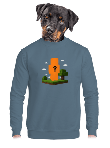 Minecraft z vlastnej fotky unisex mikina bez kapucne Nordic Blue