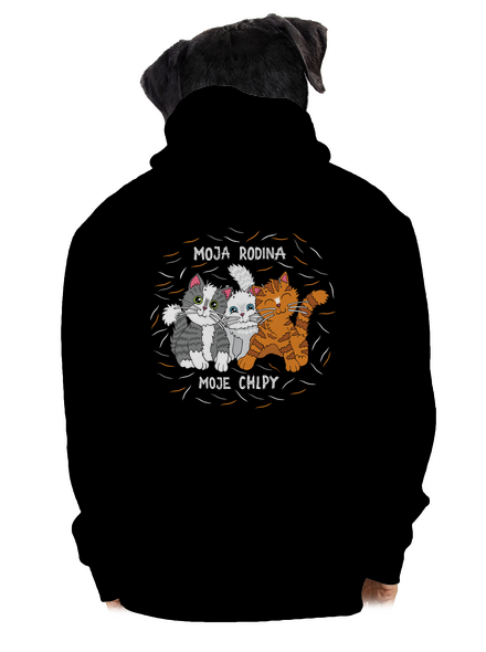 Moja rodina pánska mikina na zips Black
