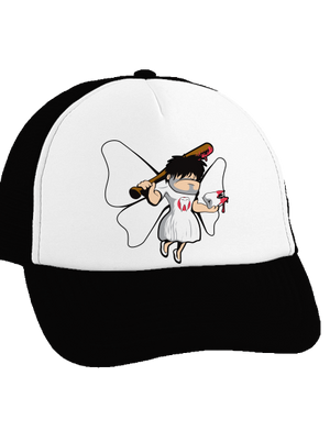 Zúbková víla šiltovka truckerka Black cap