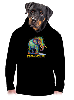 Pixelephant pánska mikina klokanka Black