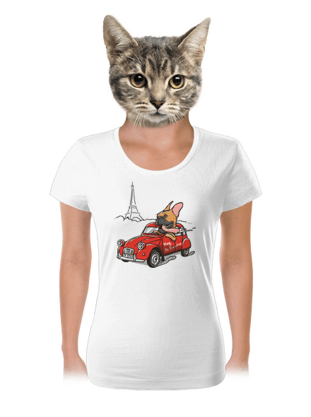 Francúzsky buldoček dámske tričko White