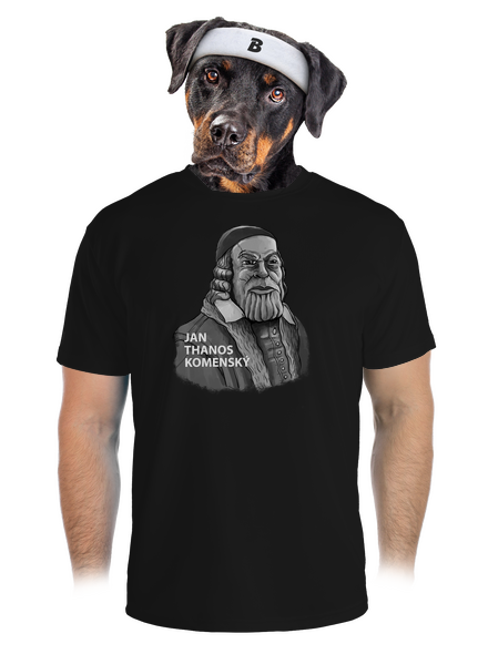 Jan Thanos Komenský pánske športové tričko Black