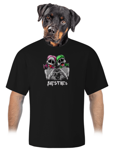 Besties unisex tričko oversized Black