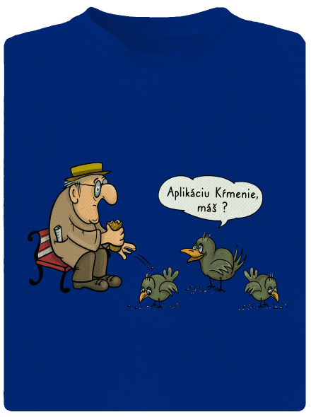 Aplikácia Kŕmenie pánske športové tričko Royal Blue Mal