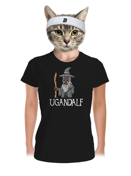 Ugandalf dámske športové tričko Black