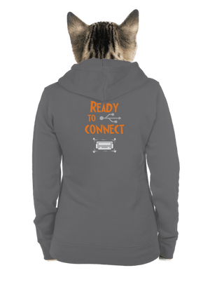 USB pripojenie dámska mikina na zips Steel Gray