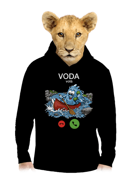 Voda volá detská mikina klokanka Black