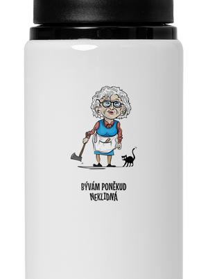 Neklidná - vlastný text flaša na vodu White