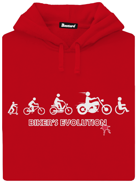 Biker’s Evolution pánska mikina klokanka Red