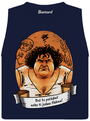 B14: Slunce seno jahody dámske tielko voľné Navy