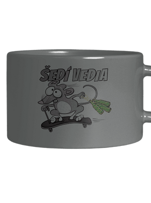 Šedí vedia - myšiak hrnček makronka Grey Macaron