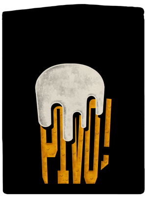 Nápis Pivo pánska mikina na zips Black