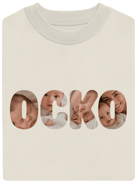 Nápis ocko z vlastných fotiek unisex mikina bez kapucne Off White