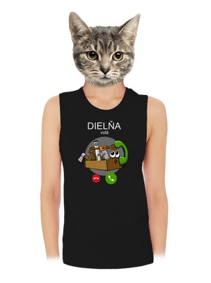 Dielňa volá dámske tielko voľné Black