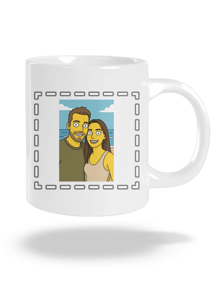 Simpsonovi z vlastnej fotky veľký hrnček White