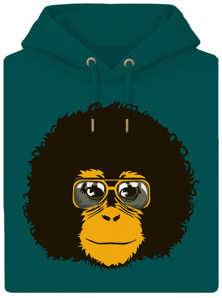 Retro opičiak unisex mikina premium Emerald Green