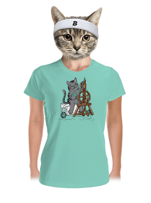 Mačka pradie dámske športové tričko Mint Mal