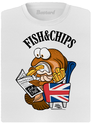 Fish and chips dámske športové tričko White