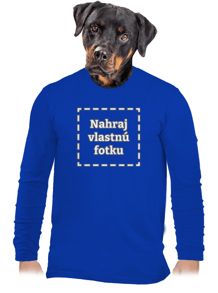 Vlastná potlač pánske dlhý rukáv Royal Blue