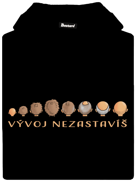 Vývoj nezastavíš pánska mikina klokanka Black