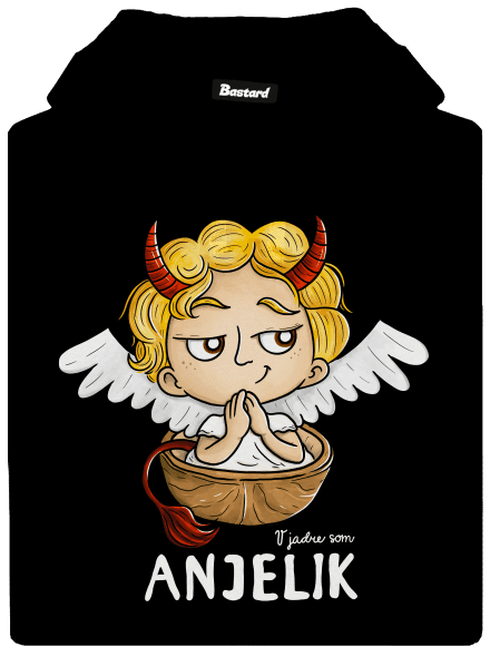 Anjelik pánska mikina klokanka Black