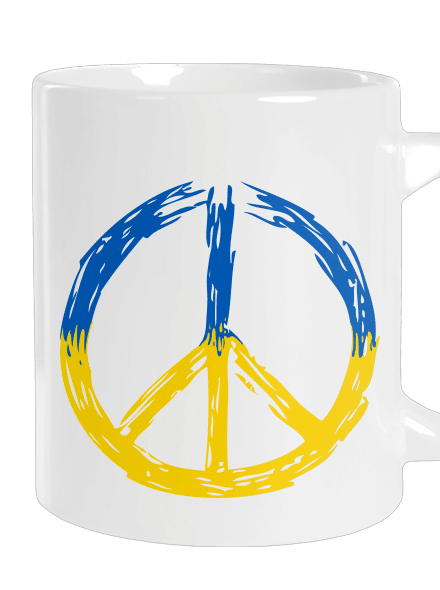 Ukrajina - Peace veľký hrnček White