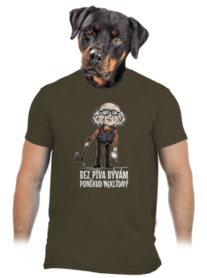 Neklidný bez piva pánske tričko Urban Khaki