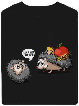 Alergický ježko unisex mikina bez kapucne Black