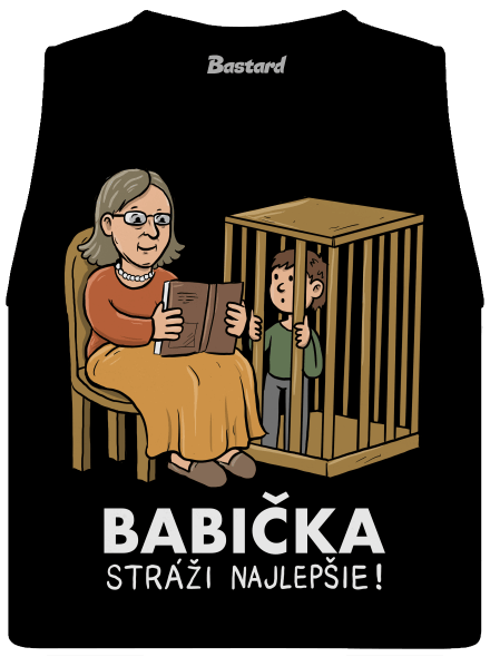Babička stráži najlepšie dámske tielko voľné Black