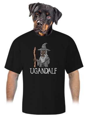 Ugandalf unisex tričko oversized Black