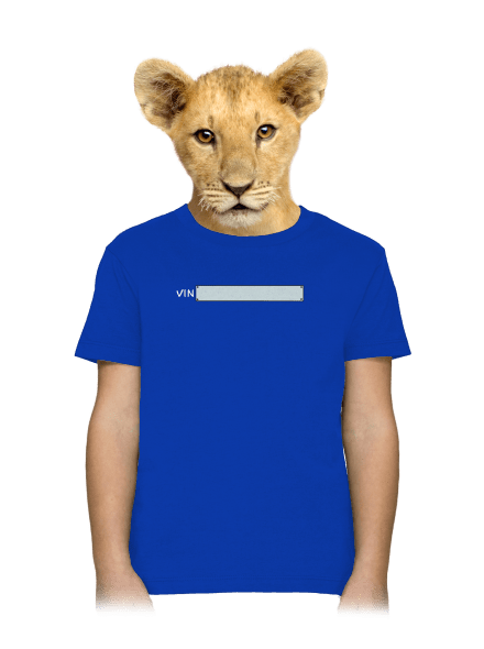 Osobný VIN kód detské tričko Royal Blue