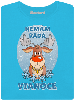 Nemám rád Vianoce dámske tričko s lemom Blue Atol