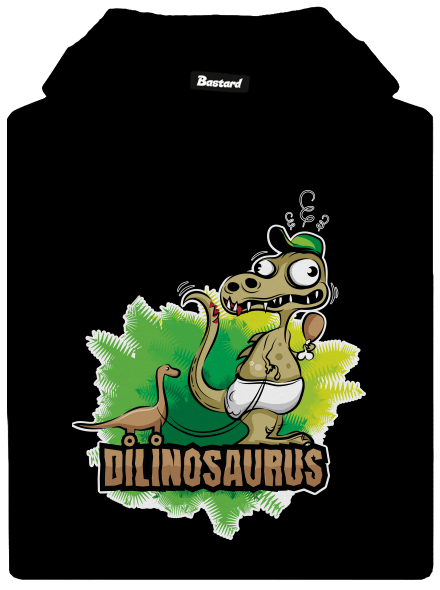 Dilinosaurus pánska mikina klokanka Black