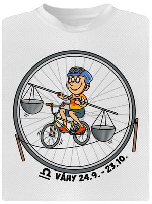 Cyklistický horoskop: Váhy detské športové tričko White