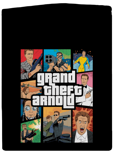 Grand Theft Arnold pánska mikina na zips Black