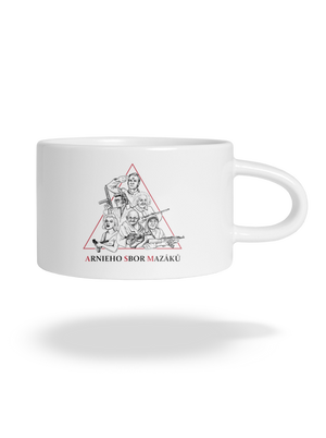 Arnieho sbor mazáků hrnček makronka White