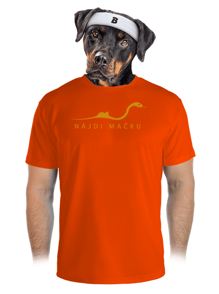 Nájdi mačku pánske športové tričko Neon Orange