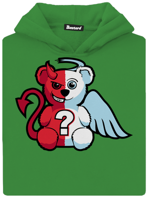 Anjel vs. diabol detská mikina klokanka Kelly Green AWD