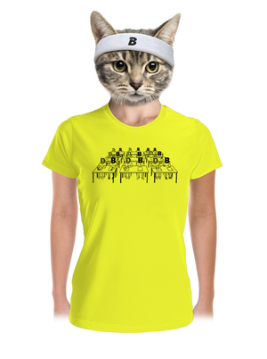 Cimrman: Debil, blbeček dámske športové tričko Neon Yellow