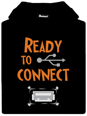 USB pripojenie dámska mikina klokanka Black