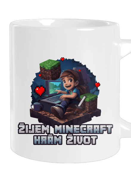 Žijem Minecraft veľký hrnček White