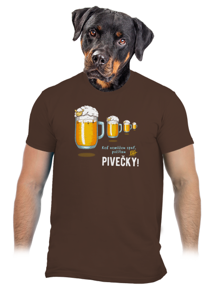 Pivečka pánske tričko Brown