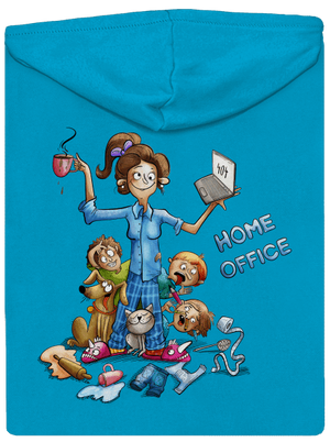 Mamičky home office dámska mikina na zips Blue Atol