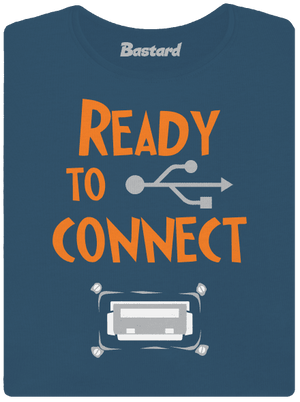 USB pripojenie dámske tričko prémium Petrol Blue