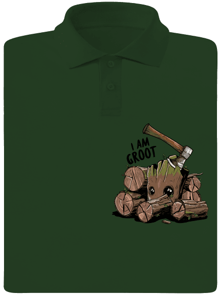 I Am Groot pánska polokošeľa Bottle Green Mal