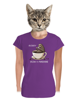 V presse dámske tričko prémium Purple