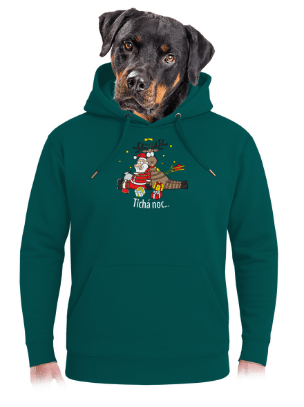 Tichá noc unisex mikina premium Emerald Green